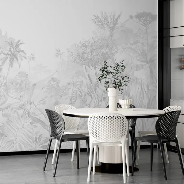 Art Mata Cinza — ambiente com o papel de parede aplicado