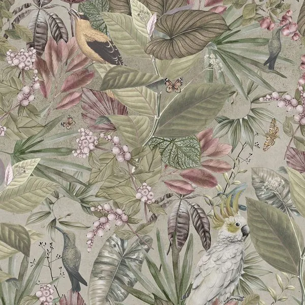 Calopsita Botanical — estampa do papel de parede