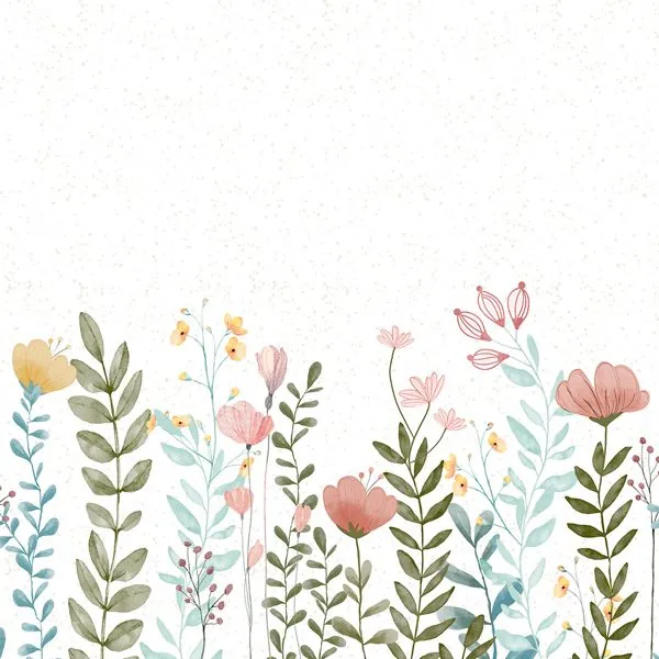 Floral Aquarela Happy Garden — estampa do papel de parede