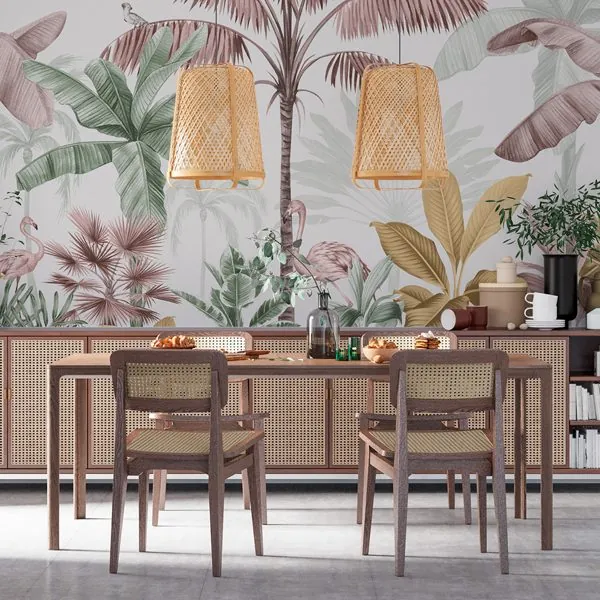 Paisagem Mata Colors — ambiente com o papel de parede aplicado