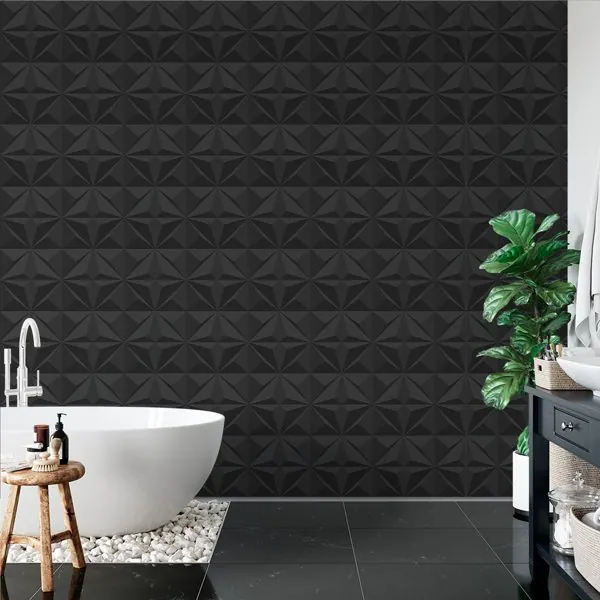 Star 3D Titânio — ambiente com o papel de parede aplicado