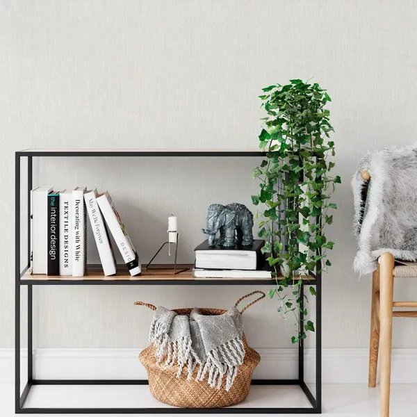 Textura Linen — ambiente com o papel de parede aplicado